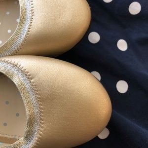 Gold ballet flat, Size Girls 3